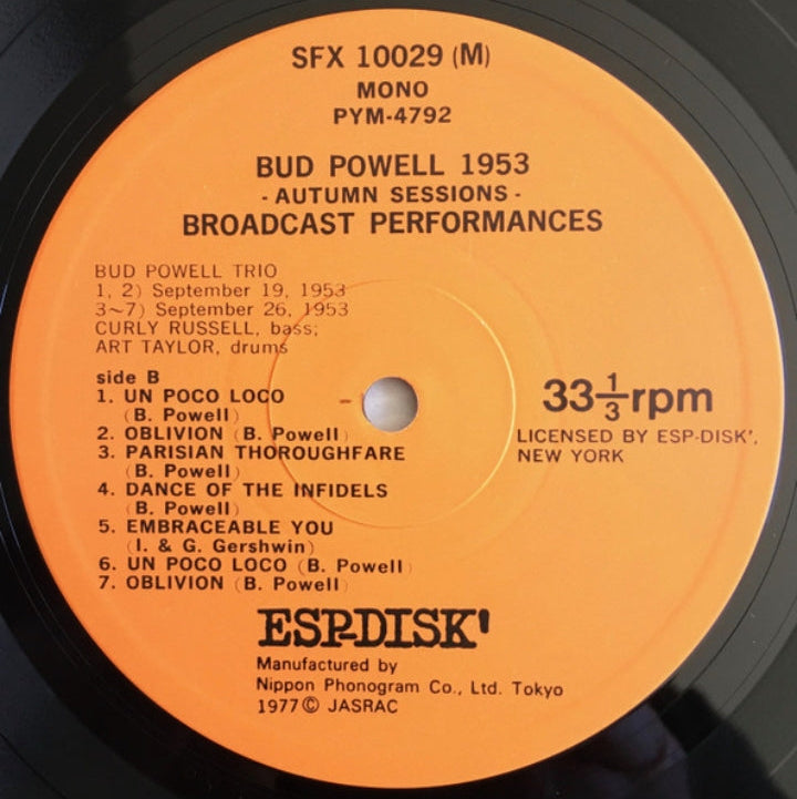 Bud Powell - 1953 Autumn Sessions - Broadcast Performances