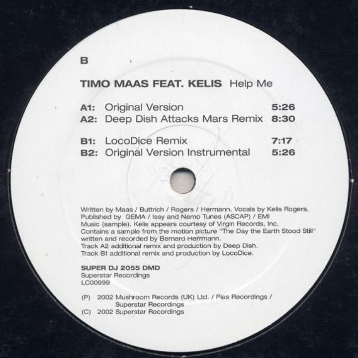 Timo Maas Feat. Kelis - Help Me (Edición Original Alemania, 2002)