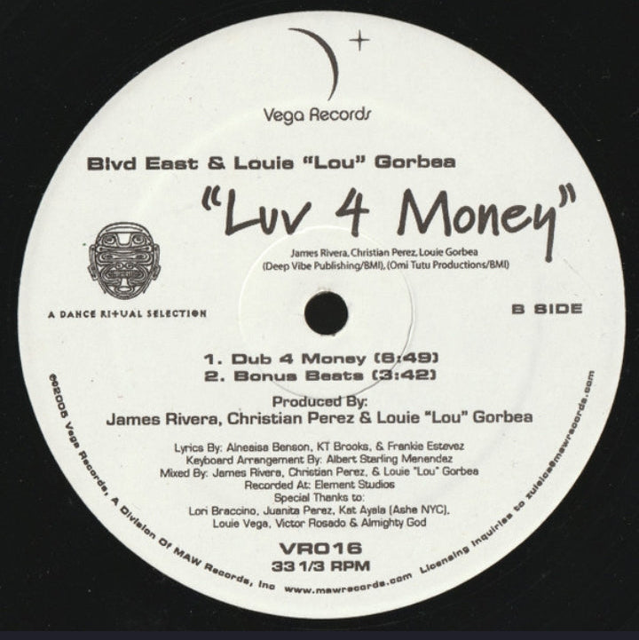 Blvd. East & Louie "Lou" Gorbea - Luv 4 Money (Edición Original US, Vega Records, 2005)