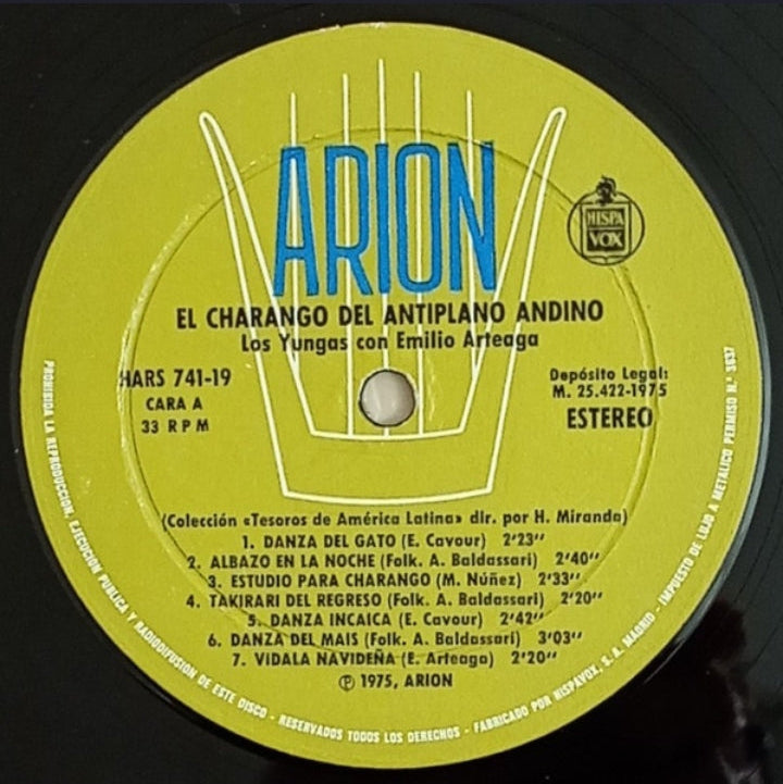 Los Yungas con Emilio Arteaga - El Charango Del Altiplano Andino (Edición Original España, 1975)