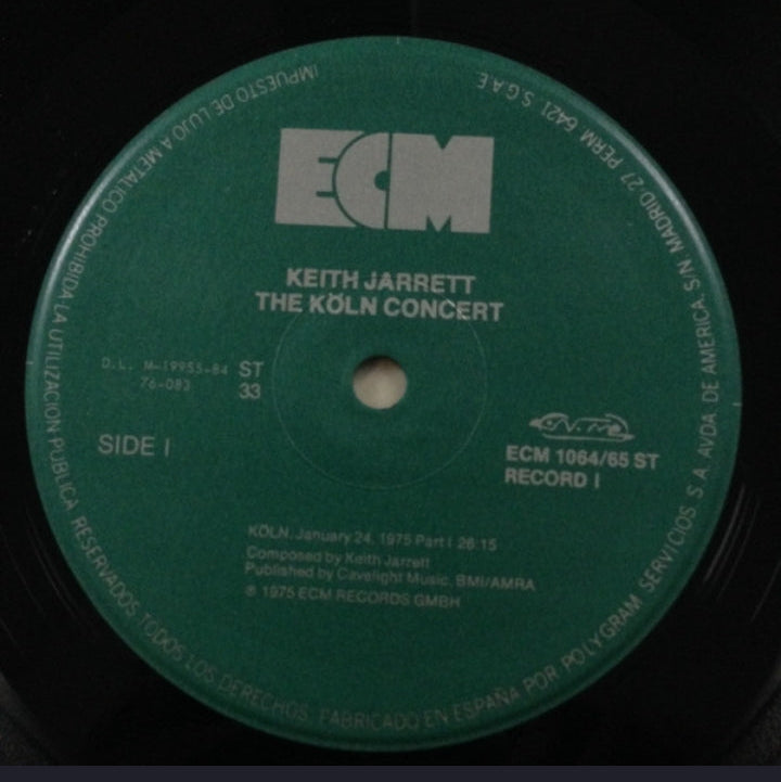 Keith Jarrett - The Köln Concert (Edición Original España, Doble LP, ECM Records, 1984)