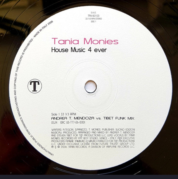 Tanja Monies - House Music 4 Ever (Edición Original Italia, Train! Records, 2006)