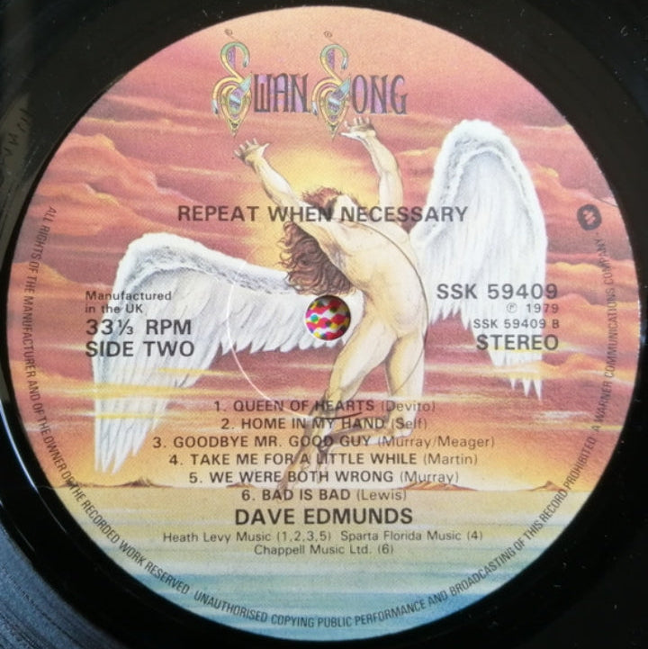 Dave Edmunds - Repeat When Necessary (Edición Original UK, Swan Song, 1979)