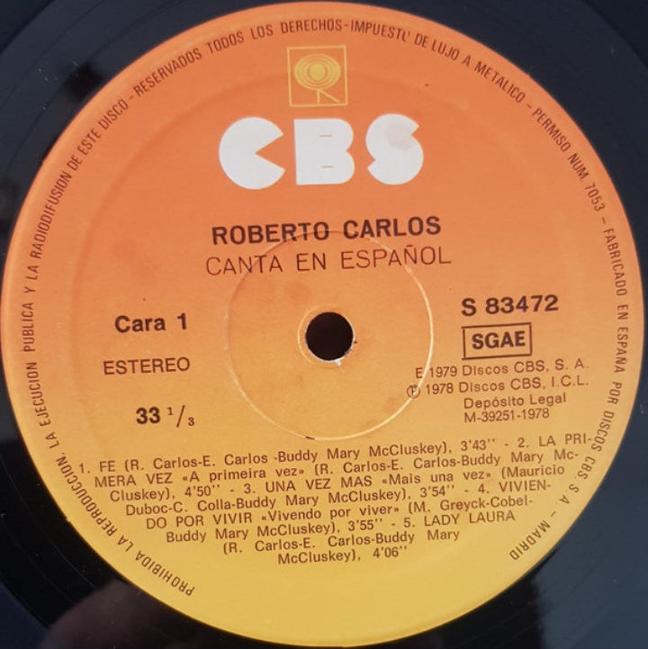 Roberto Carlos - Canta En Español (Edición Original España, CBS, 1979)