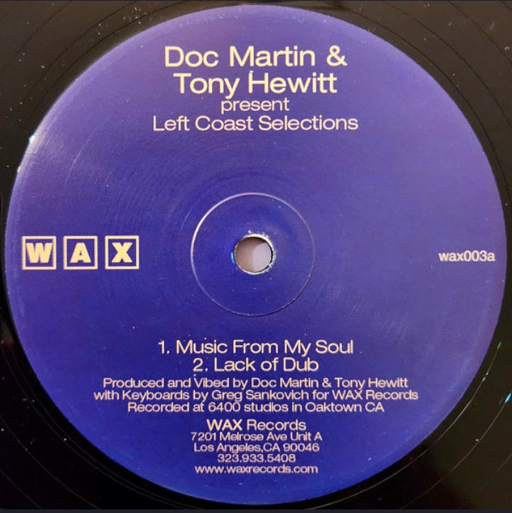 Doc Martin & Tony Hewitt - Left Coast Selections (Edición Original US, Wax Records, 2001)
