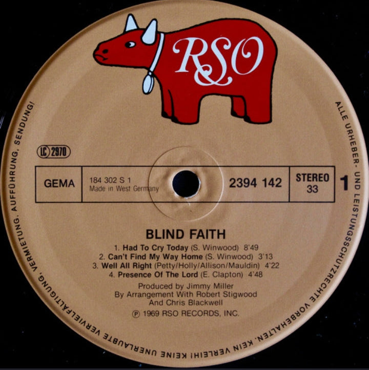 Blind Faith - Blind Faith (Edición Original Alemania, RSO, 1977)