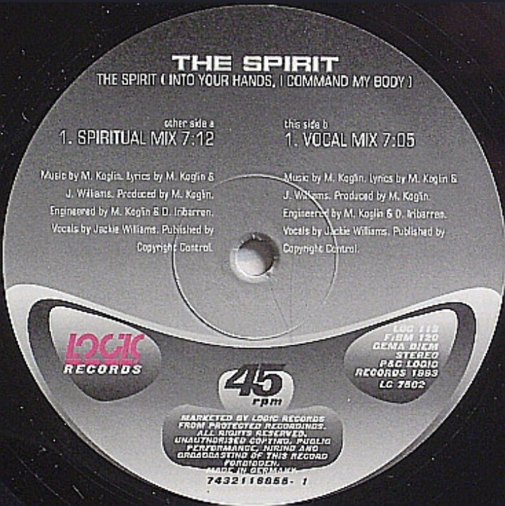 The Spirit - The Spirit (Into Your Hands, I Command My Body) (Edición Original Germany, Logic Records, 1993)
