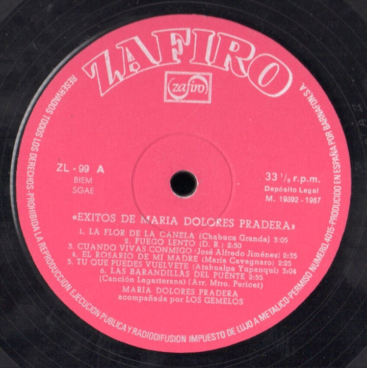 María Dolores Pradera - Éxitos De María Dolores Pradera (Edición Original España, 1967)