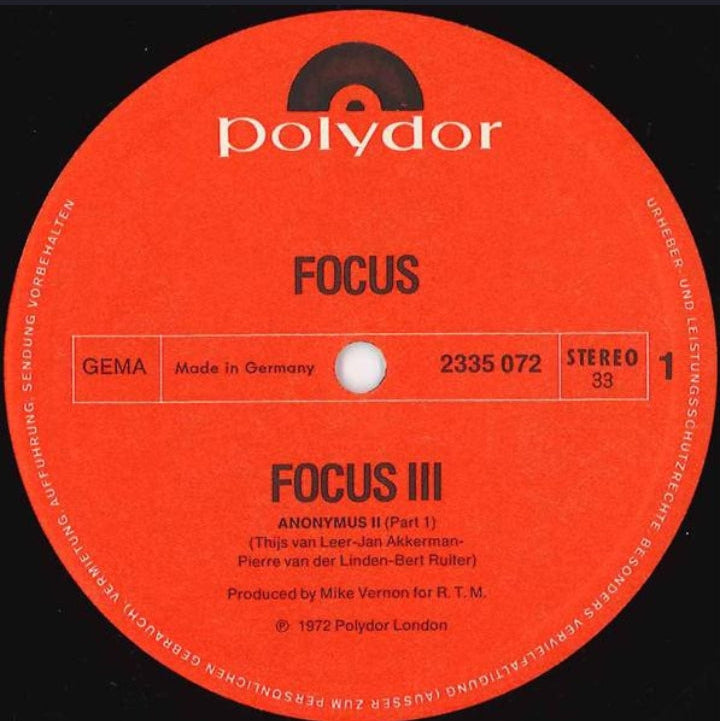 Focus - Focus 3 (Edición Doble LP Alemania, 1972)