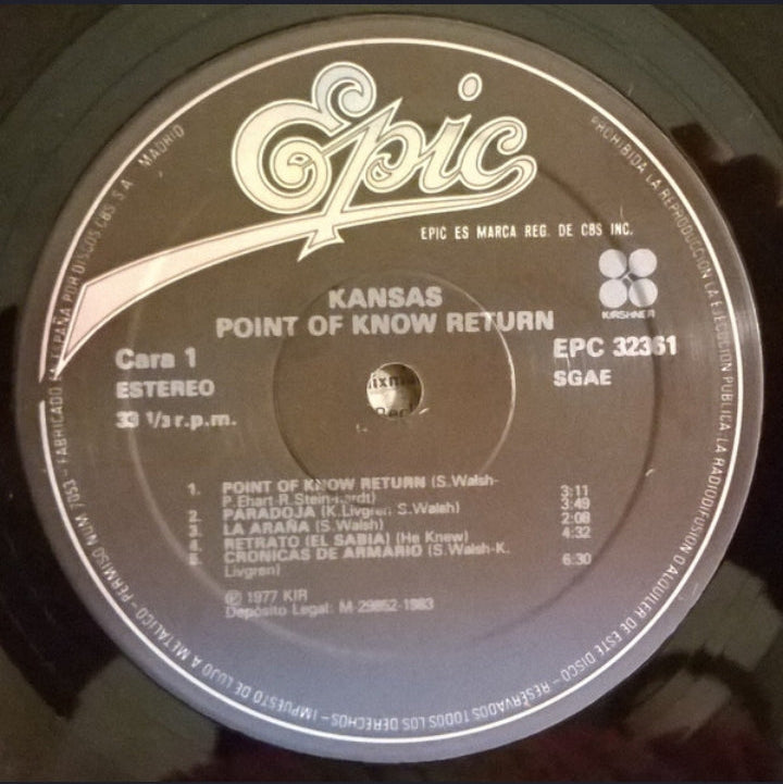 Kansas - Point Of Know Return (Edición España, Kirshner / Epic, 1993)