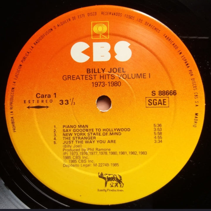 Billy Joel - Greatest Hits Volume I &amp; Volume II (Edición España, 1985)