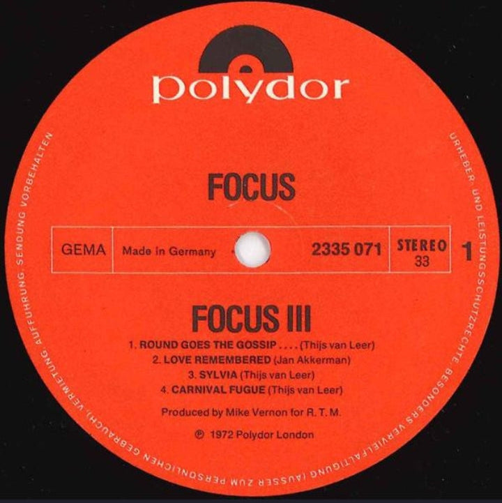 Focus - Focus 3 (Edición Doble LP Alemania, 1972)