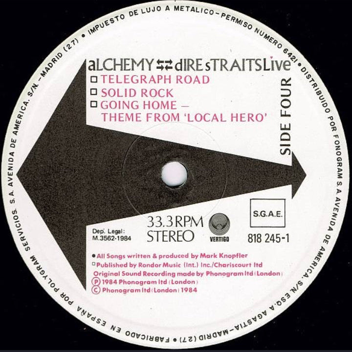 DIRE STRAITS - ALCHEMY - DIRE STRAITS LIVE