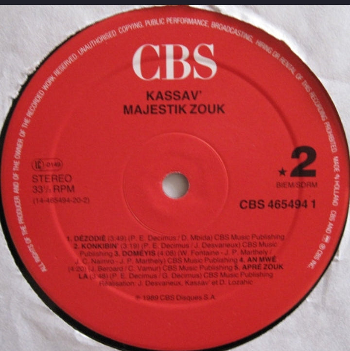 Kassav' - Majestik Zouk (Edición Original Europea, CBS, 1989)