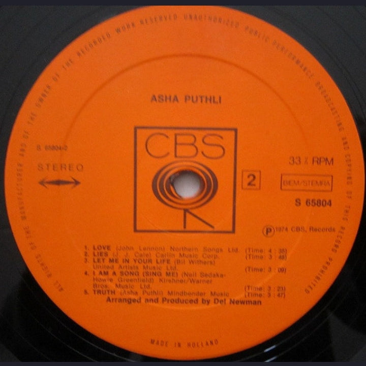 Asha Puthli (Edición Original Europa, CBS, 1974)