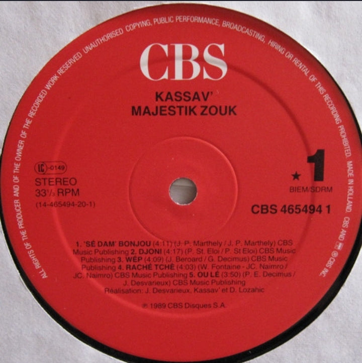 Kassav' - Majestik Zouk (Edición Original Europea, CBS, 1989)