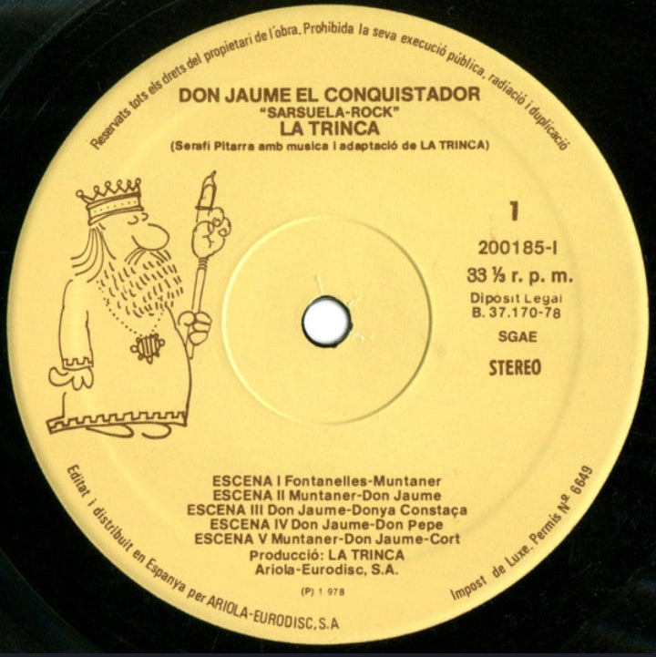 La Trinca - Don Jaume El Conquistador "Sarsuela-Rock" (Edición Original España, 1983)