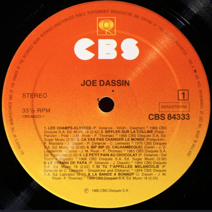 Joe Dassin - Joe Dassin (Edición Original Europea, 1980)