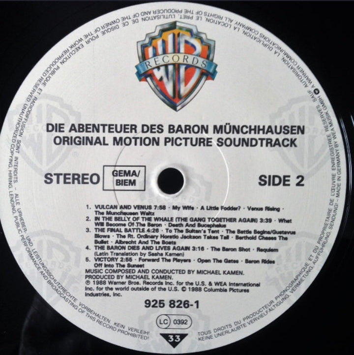 Michael Kamen - Die Abenteuer Des Baron Münchhausen (Original Motion Picture Soundtrack) (Edición Original Europa, Warner Bros., 1988)