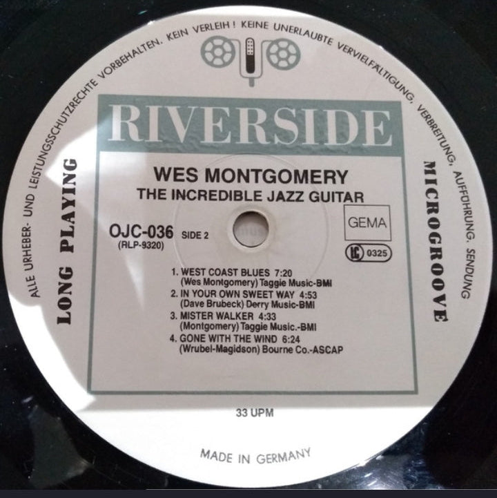 WES MONTGOMERY - THE INCREDIBLE JAZZ GUITAR OF WES MONTGOMERY