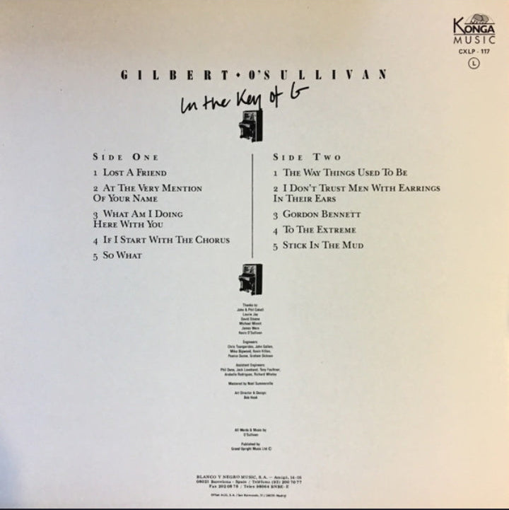Gilbert O'Sullivan - In The Key Of G (Edición España, 1990)