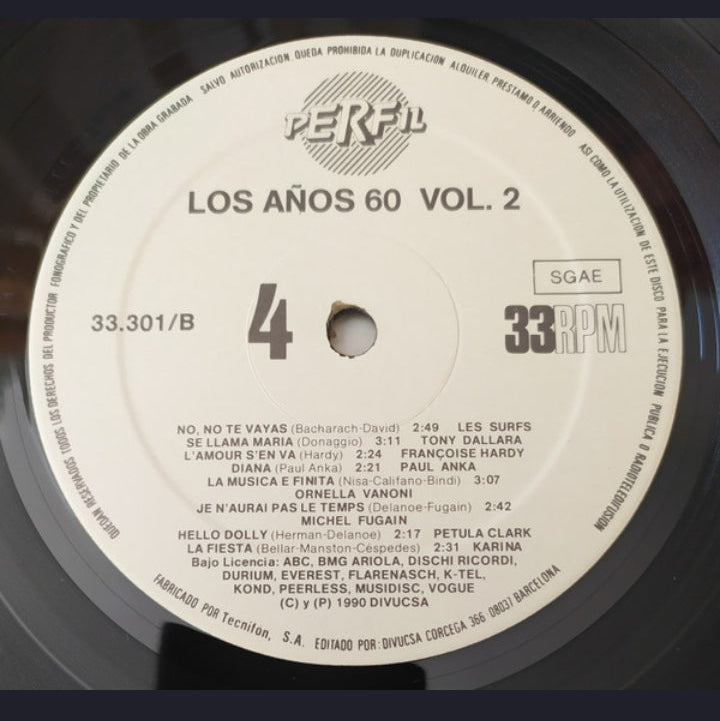 Artistas Varios - Los Años 60 Vol.2 (Edición Triple LP España, 1990)