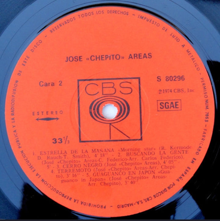José "Chepito" Areas - Jose "Chepito" Areas (Edición Original España, CBS, 1974)
