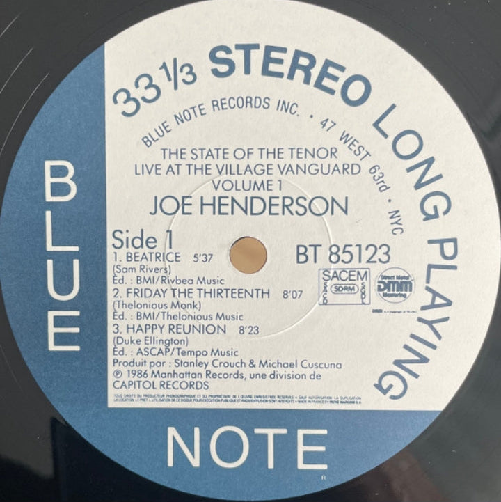 Joe Henderson - The State Of The Tenor • Live At The Village Vanguard • Volume 1 (Edición Original Francia, Blue Note, 1986)