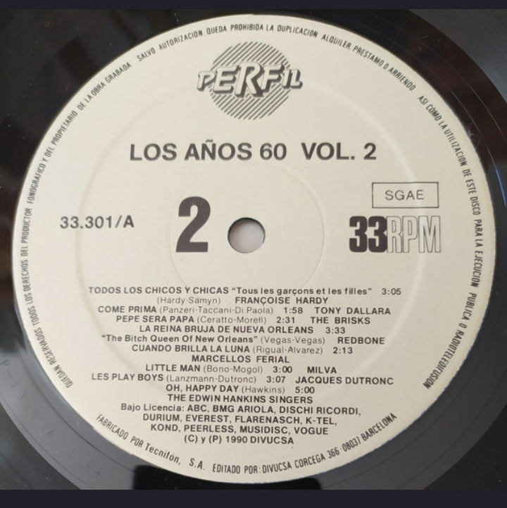 Artistas Varios - Los Años 60 Vol.2 (Edición Triple LP España, 1990)