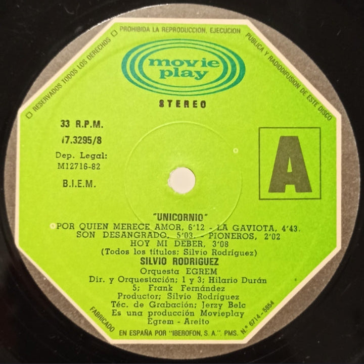 Silvio Rodríguez - Unicornio (Edición España, 1982)