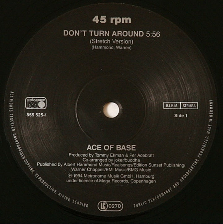 Ace Of Base - Don't Turn Around (Edición Original Alemania, Metronome, 1994)