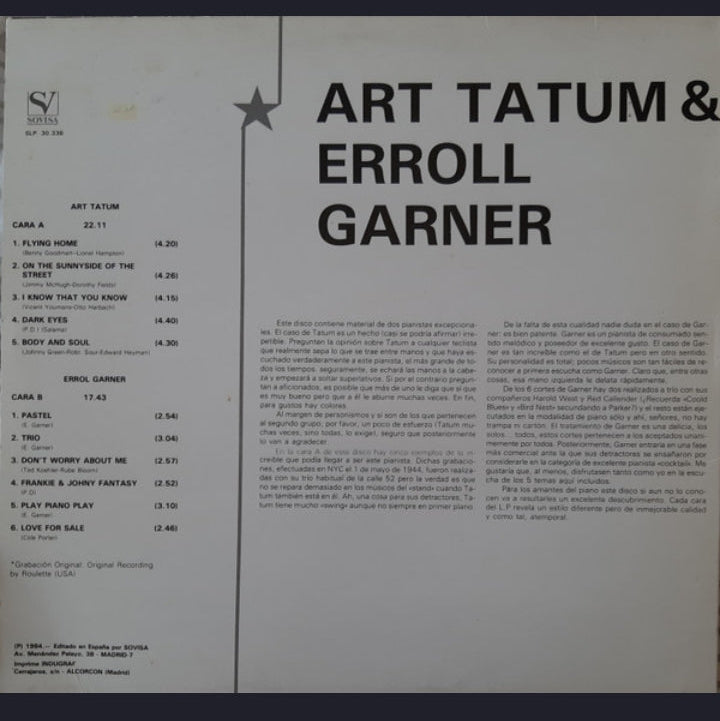 Art Tatum &amp; Erroll Garner - Art Tatum &amp; Erroll Garner (Edición Original España, 1984)