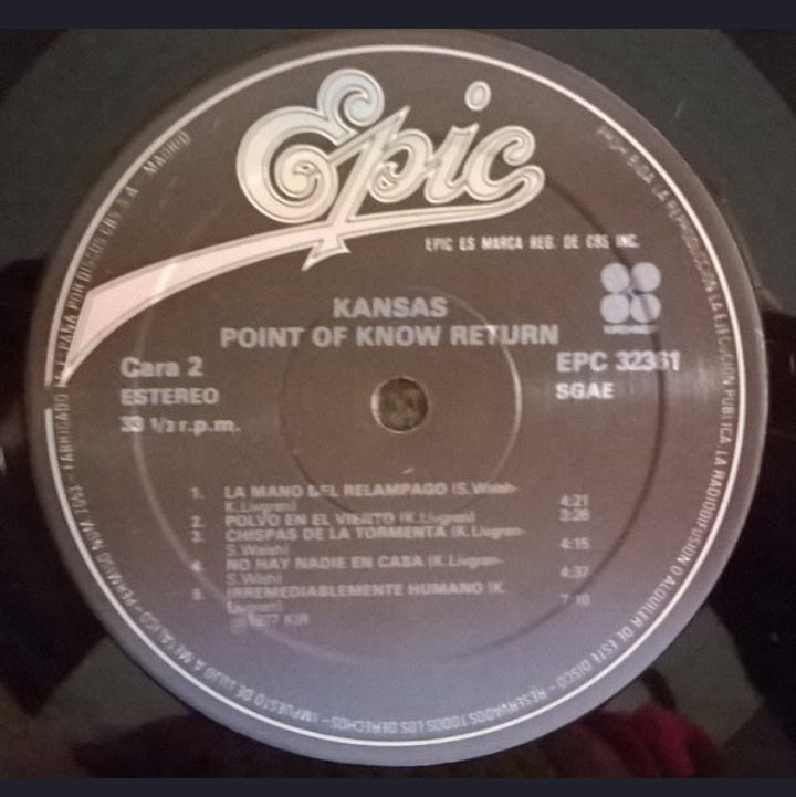 Kansas - Point Of Know Return (Edición España, Kirshner / Epic, 1993)