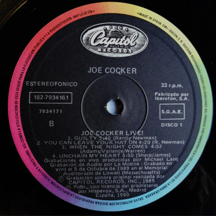 Joe Cocker - Joe Cocker Live (Edición Doble LP España, Capitol Records)