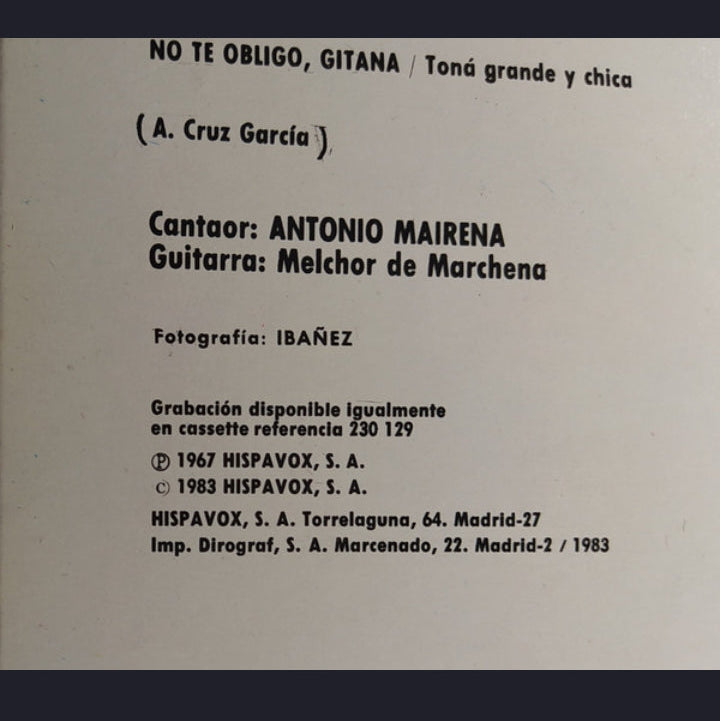Antonio Mairena - Cien Años De Cante Gitano (Edición España, 1983)