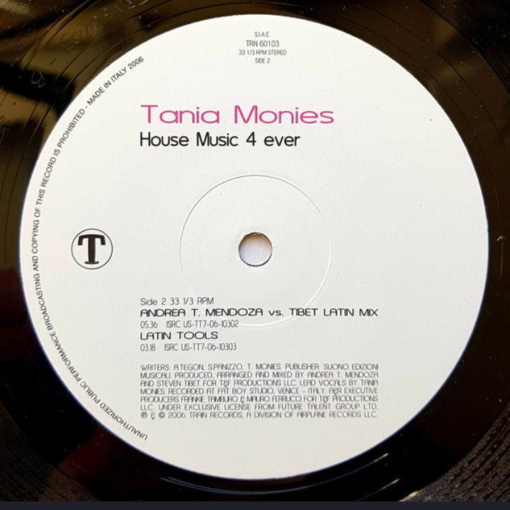 Tanja Monies - House Music 4 Ever (Edición Original Italia, Train! Records, 2006)
