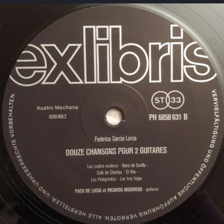 Federico García Lorca / Paco De Lucía &amp; Ricardo Modrego - Douze Chansons Pour 2 Guitares (Edición Suiza, Colección Ex Libris)