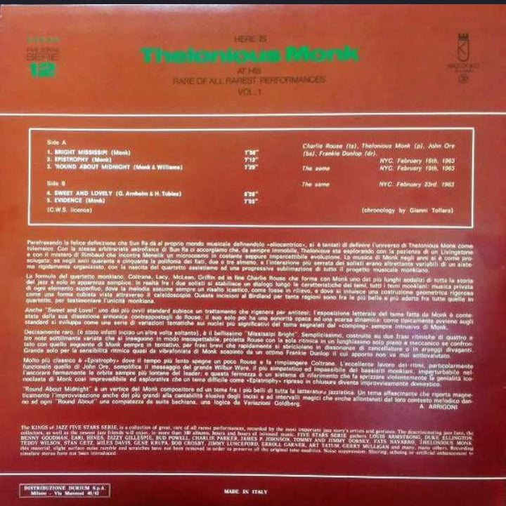 THELONIOUS MONK - HERE IS THELONIOUS MONK