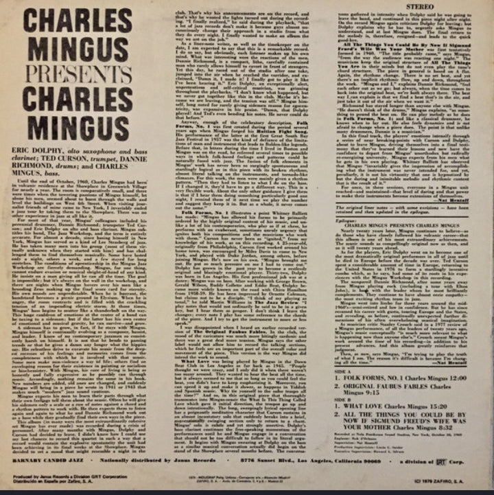 CHARLES MINGUS - CHARLES MINGUS PRESENTS CHARLES MINGUS