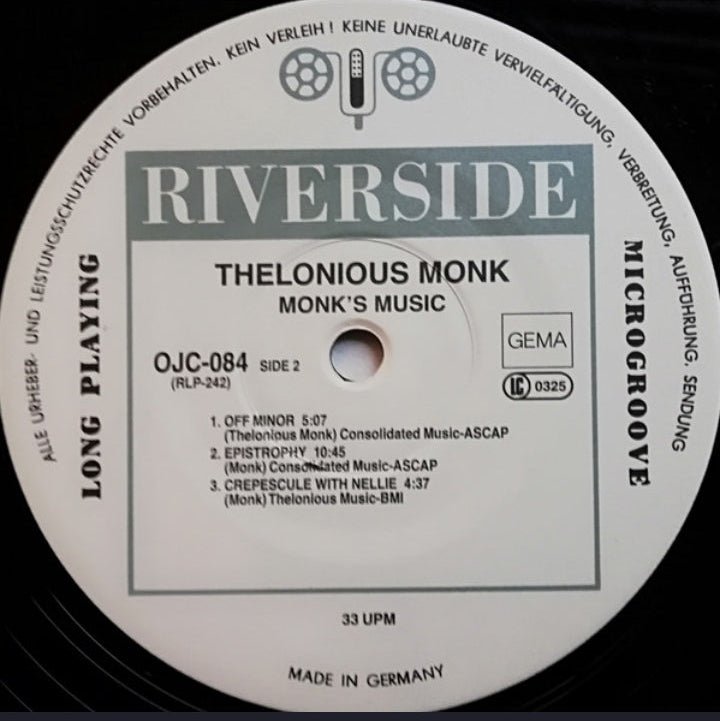 THELONIOUS MONK - MONK'S MUSIC