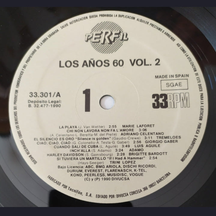 Artistas Varios - Los Años 60 Vol.2 (Edición Triple LP España, 1990)