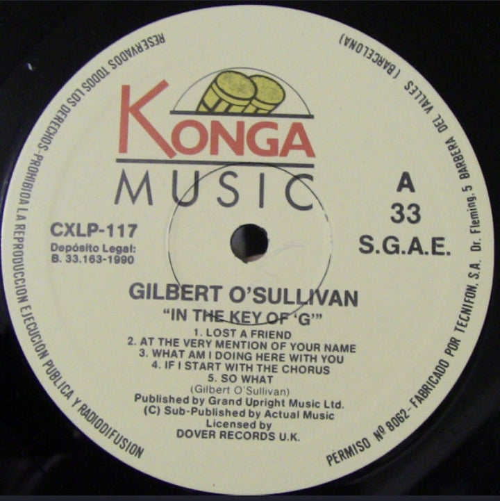 Gilbert O'Sullivan - In The Key Of G (Edición España, 1990)