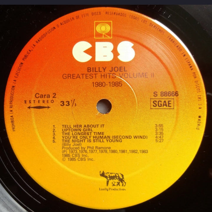 Billy Joel - Greatest Hits Volume I &amp; Volume II (Edición España, 1985)