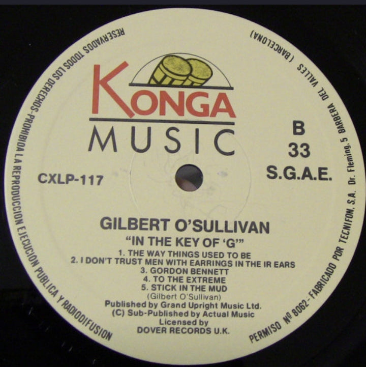 Gilbert O'Sullivan - In The Key Of G (Edición España, 1990)