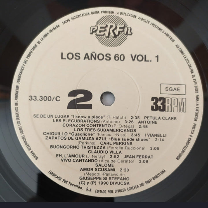 Artistas Varios - Los Años 60 Vol.1 (Edición Triple LP Box Set España, 1990)