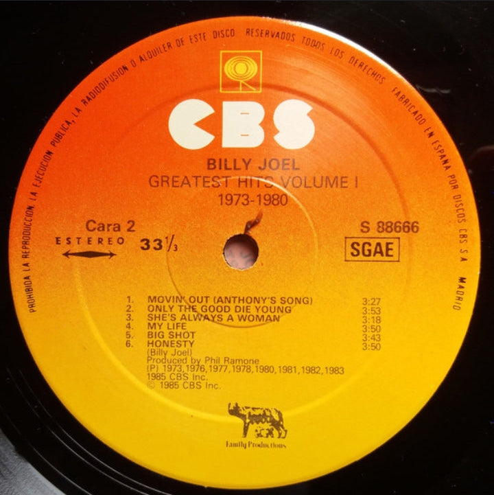 Billy Joel - Greatest Hits Volume I &amp; Volume II (Edición España, 1985)