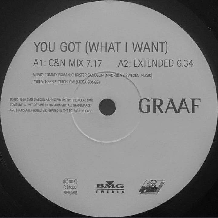 Graaf - You Got (What I Want) (Edición Original Suecia, BMG / Ariola, 1998)