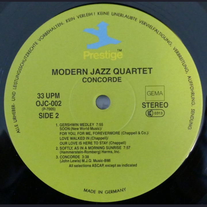 The Modern Jazz Quartet - Concorde (Edición Alemania, 1982)