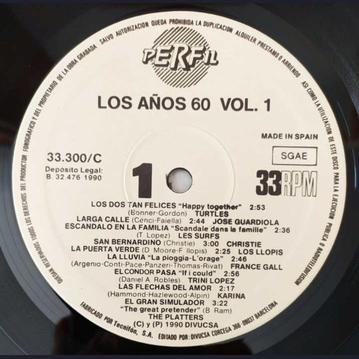 Artistas Varios - Los Años 60 Vol.1 (Edición Triple LP Box Set España, 1990)