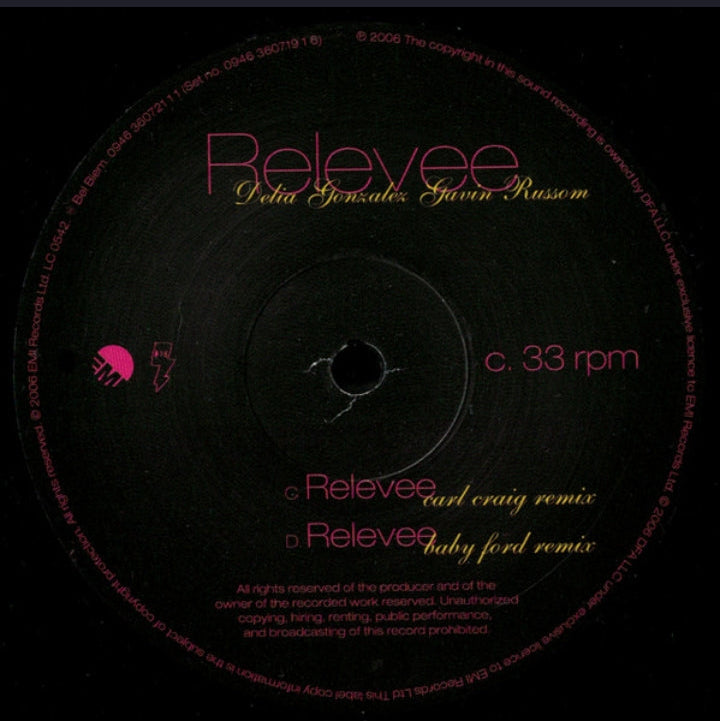 Delia Gonzalez & Gavin Russom - Relevee (Edición Original UK, Doble Vinilo 12", DFA / EMI, 2006)